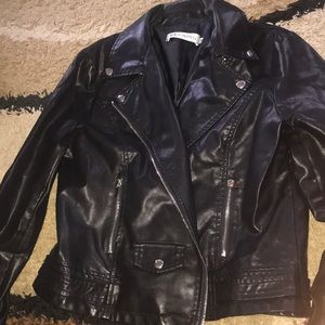 Black faux leather jacket